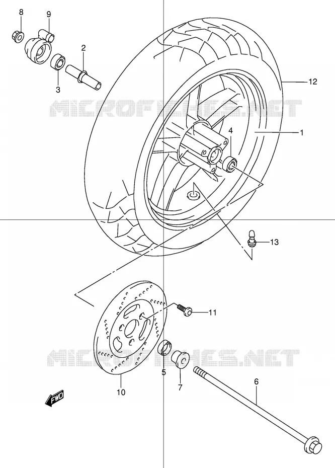 VOORWIEL Suzuki MOTO 50 STREET-MAGIC 2000  TR50SY(E2)
