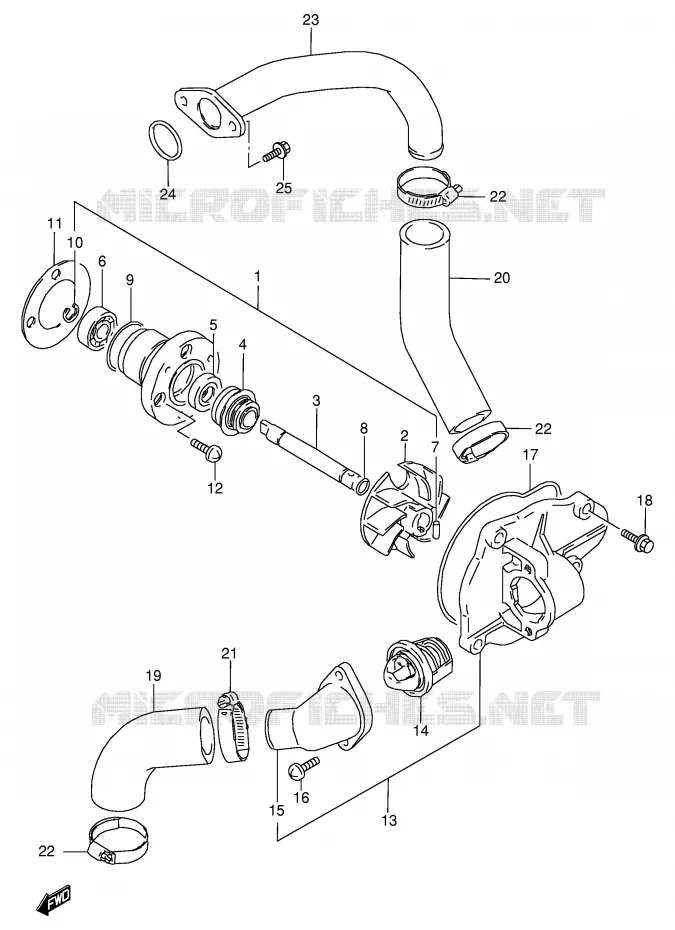 WATERPOMP Suzuki MOTO 800 VX 1992  VX800UN(E4)