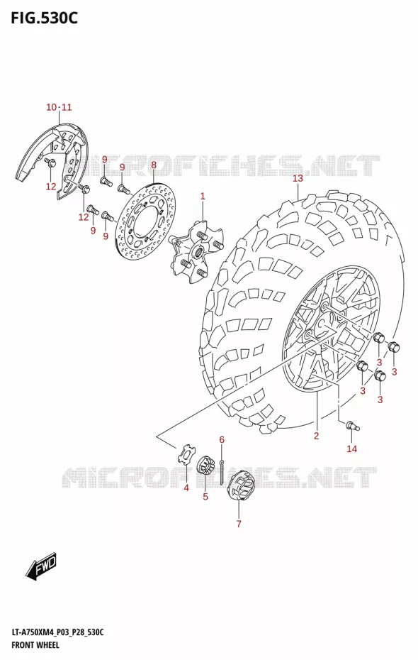 VOORWIEL (LT-A750XPZ) Suzuki QUAD 750 KINGQUAD 2024  LT-A750XM4