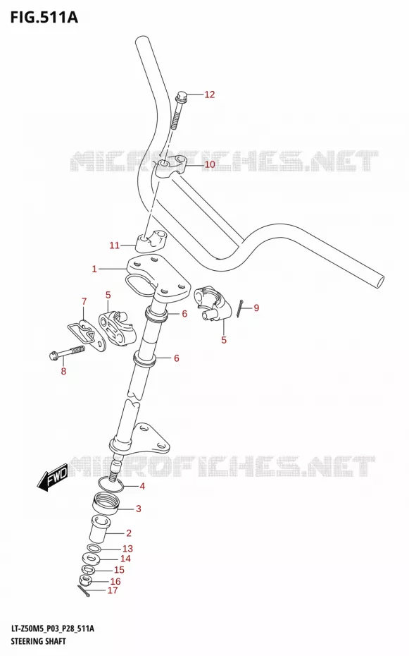 STUURKOLOM Suzuki QUAD 50 QUADSPORT 2025  LT-Z50 2025 M5