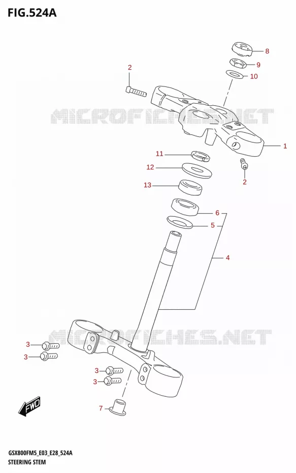 STUURKOLOM Suzuki MOTO 800 GSX 2025  GSX800FRQM5 E28 2025 M5 (E28)