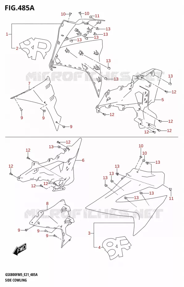 SIDE KUIP Suzuki MOTO 800 GSX 2025  GSX800FUQ 2025 M5 (E21)