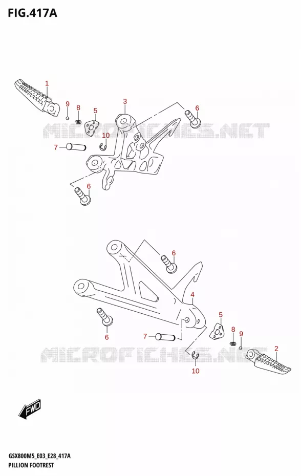 FOOTREST Suzuki MOTO 800 GSX 2025  GSX800RQM5 E28 2025 M5 (E28)