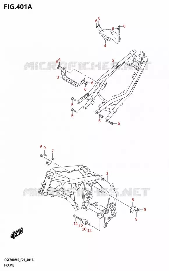 FRAME Suzuki MOTO 800 GSX 2025  GSX800UQM5 E21 2025 M5 (E21)