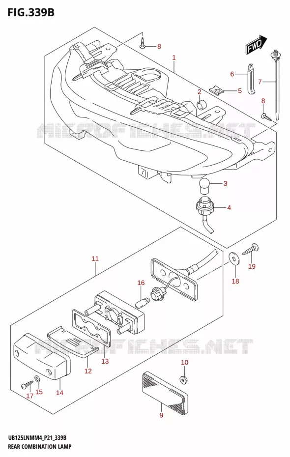 ACHTERLICHT Suzuki SCOOTER 125 BURGMAN 2024  UB125LNM 2024 M4 (P21)