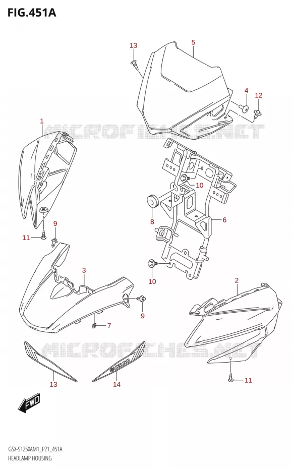 KOPLAMPBEHUIZING Suzuki MOTO 125 GSX-S 2021  GSX-S125XA M1 (P21)