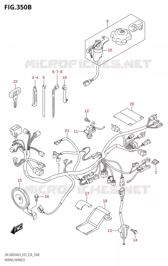 BEDRADING (DR-Z400SM:L9:E28) Suzuki MOTO 400 DR-Z 2019  DR-Z400SM 2019 L9 (E28)
