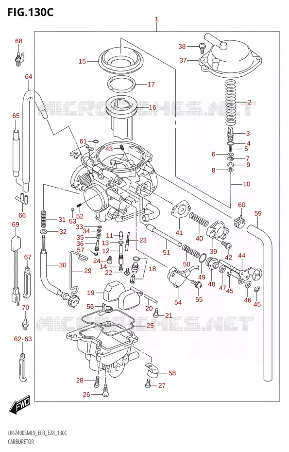 CARBURATOR (DR-Z400SM:L9:E33) Suzuki MOTO 400 DR-Z 2019  DR-Z400SM 2019 L9 (E28)