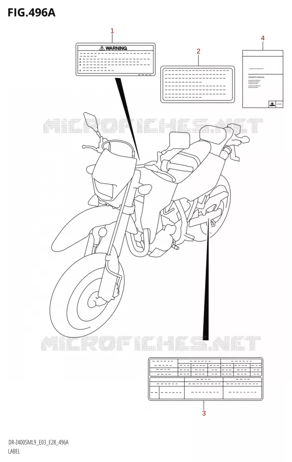 ETIKET (DR-Z400SM:L9:E03) Suzuki MOTO 400 DR-Z 2019  DR-Z400SM 2019 L9 (E28)