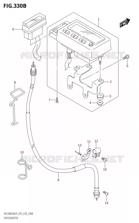 SNELHEIDSMETER (DR-Z400SM:L9:E28) Suzuki MOTO 400 DR-Z 2019  DR-Z400SM 2019 L9 (E28)