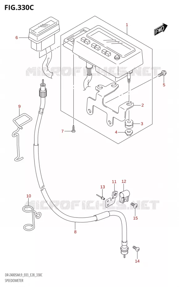 SNELHEIDSMETER (DR-Z400SM:L9:E33) Suzuki MOTO 400 DR-Z 2019  DR-Z400SM 2019 L9 (E28)