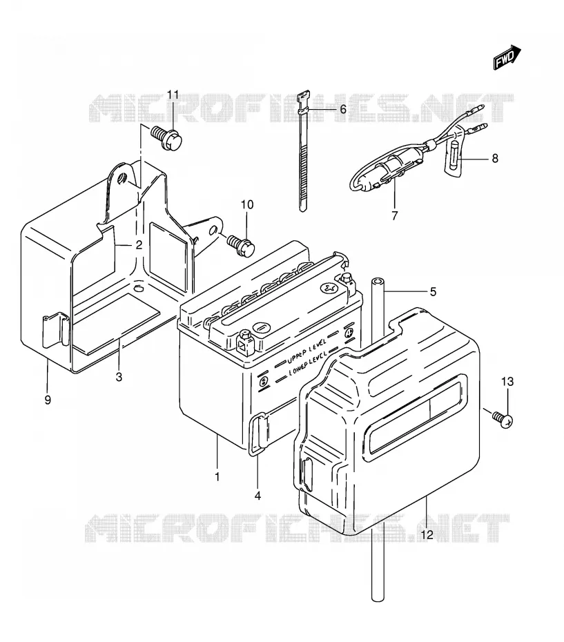 ACCU (E2, E4, E15, E17, E18, E21, MODELE R P9) Suzuki MOTO 125 TS-ER 1992  TS125ERCN(E1)