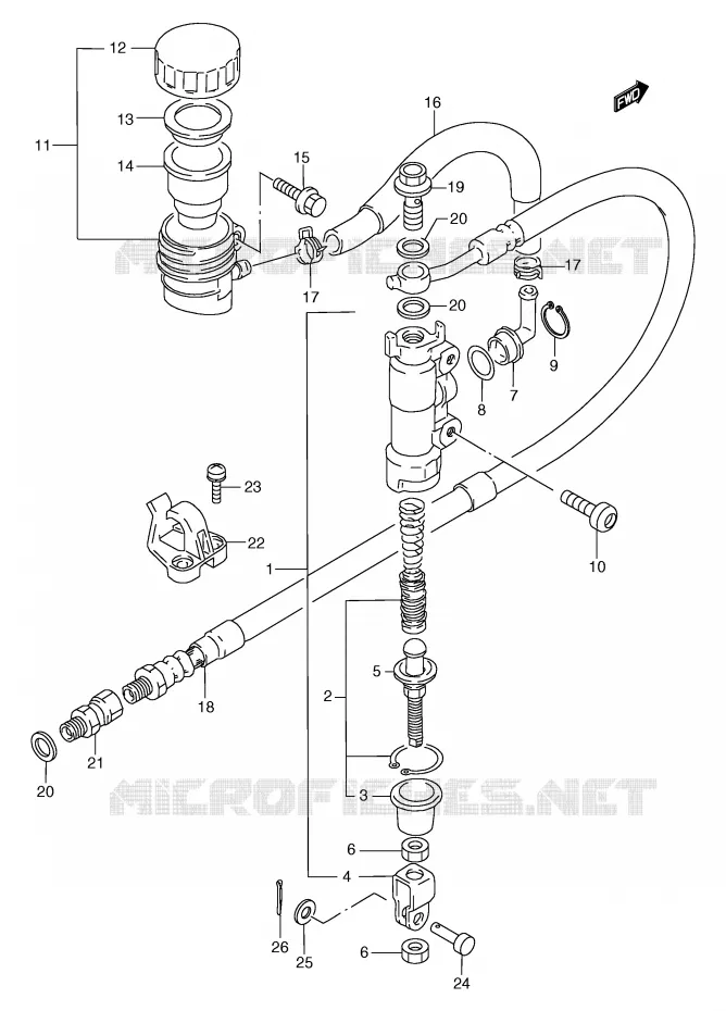 ACHTER HOOFDREMCILINDER (MODELE K) Suzuki MOTO 125 TS-R 1990  TS125RL(E2)
