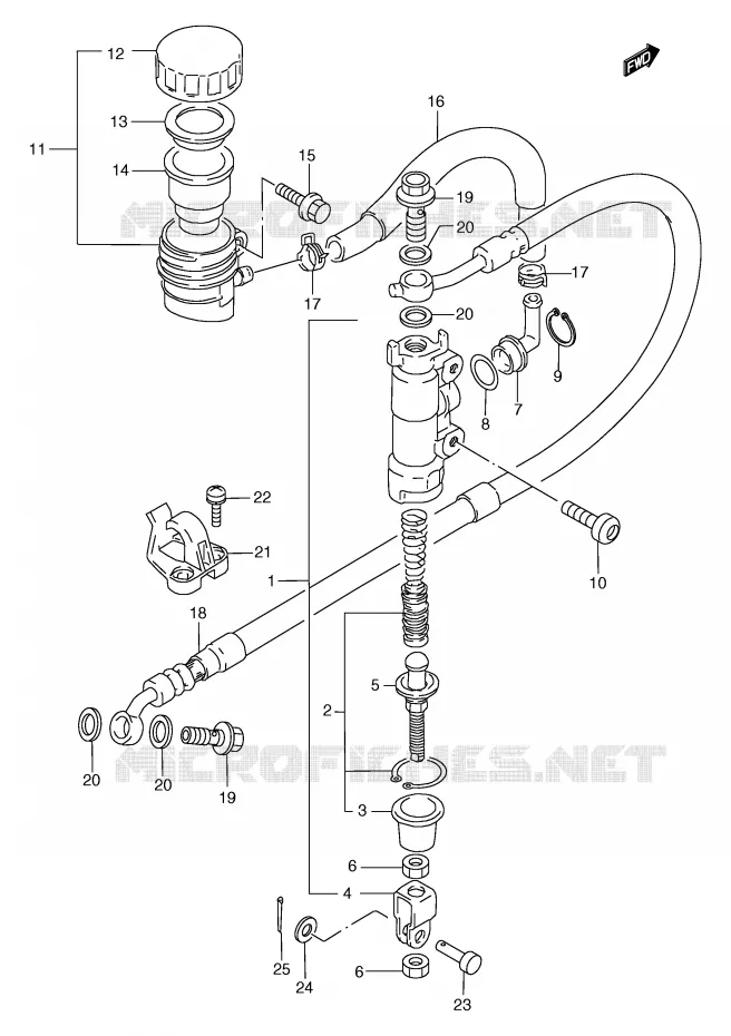 ACHTER HOOFDREMCILINDER (MODELE L/M/N/P/R) Suzuki MOTO 125 TS-R 1993  TS125RP(E2)