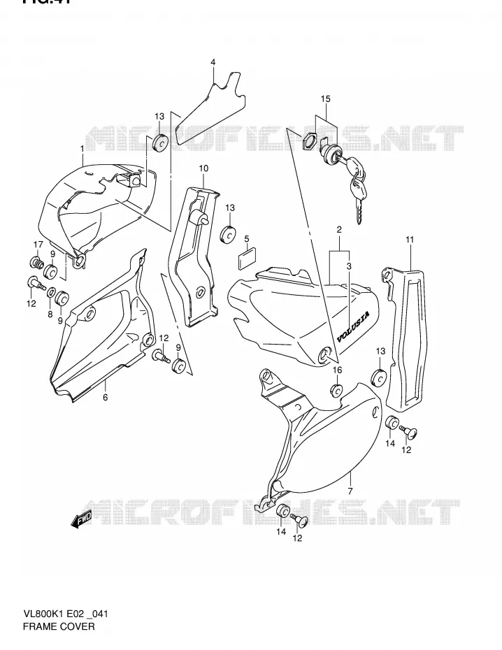 ACHTER KUIP  (MODELE K1) Suzuki MOTO 800 VOLUSIA 2002  VL800K2(E2)