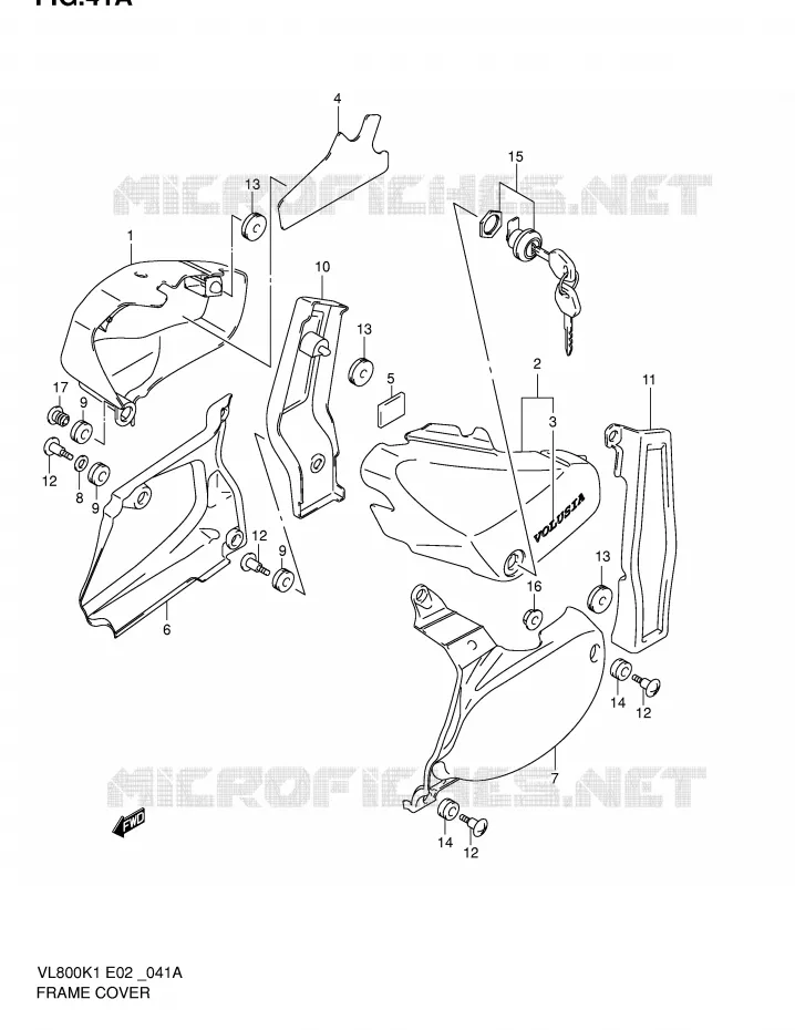 ACHTER KUIP  (MODELE K2) Suzuki MOTO 800 VOLUSIA 2003  VL800K3(E2)