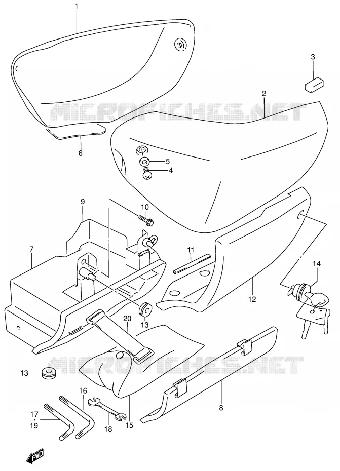 ACHTER KUIP  (MODELE K4) Suzuki MOTO 1500 INTRUDER 2000  VL1500Y(E2)