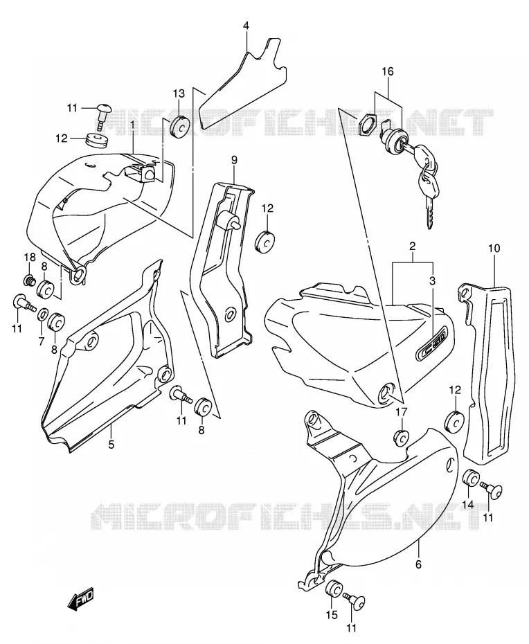 ACHTER KUIP  (MODELE K5) Suzuki MOTO 800 VOLUSIA 2003  VL800ZK3(E2)