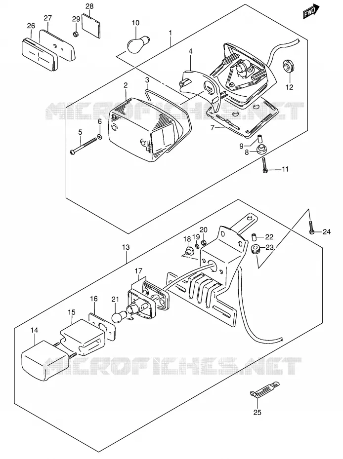 ACHTERLICHT (MODELE K1/K2/K3/K4) Suzuki MOTO 800 INTRUDER 2001  VS800GLK1(E3/E28)