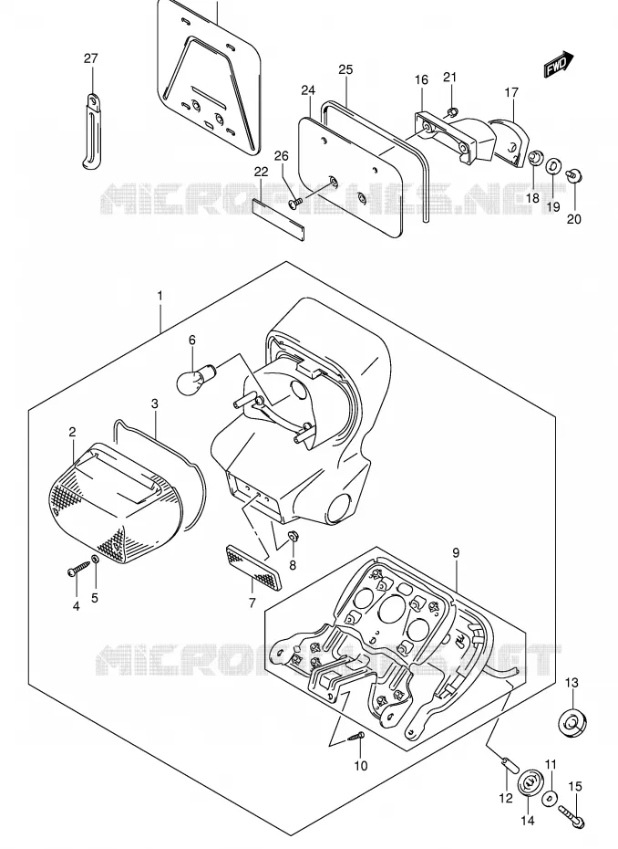 ACHTERLICHT (MODELE K4/K5) Suzuki MOTO 800 VOLUSIA 2003  VL800ZK3(E2)