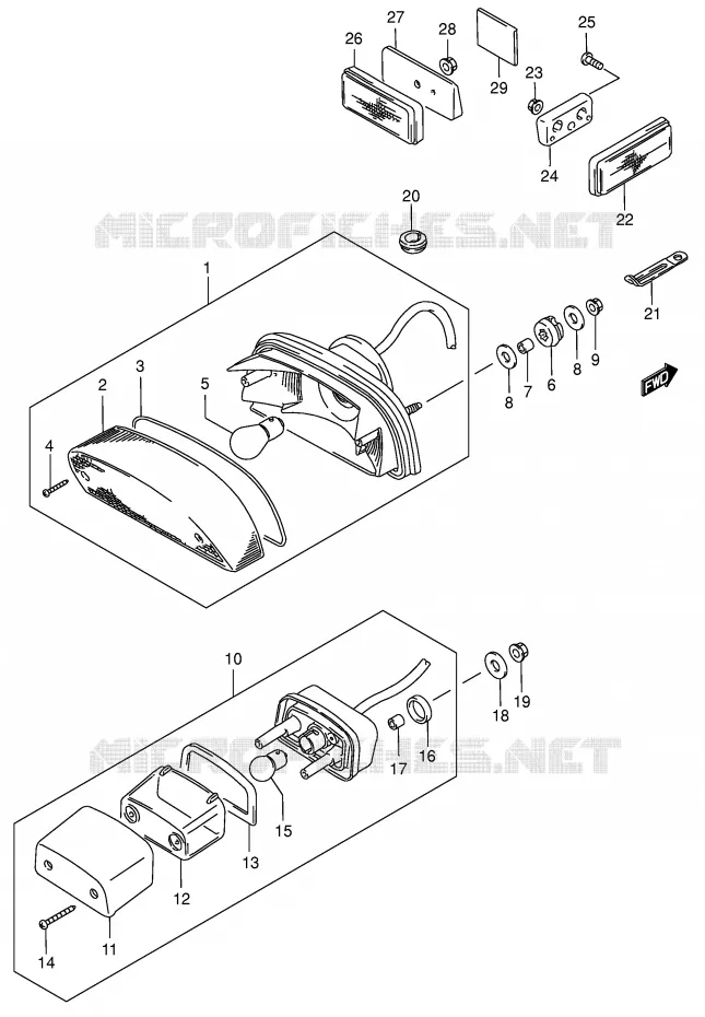 ACHTERLICHT (VS1400GLPK4) Suzuki MOTO 1400 INTRUDER 2005  VS1400K5(E3/E28)