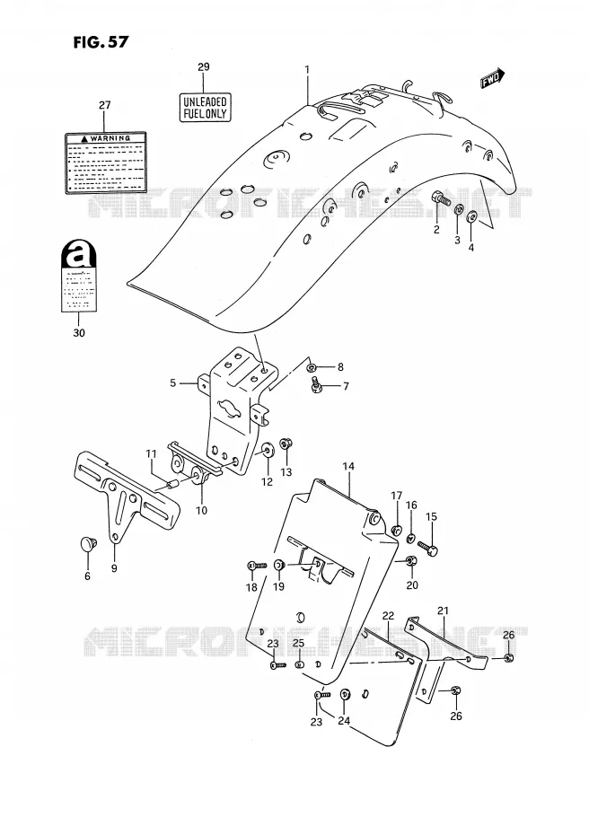 ACHTERSPATBORD (MODELE H/J/K/L/M/N/P/R) Suzuki MOTO 1400 INTRUDER 1987  VS1400GLPH(E2)