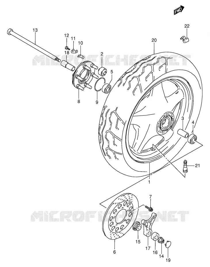 ACHTERWIEL Suzuki MOTO 800 VX 1992  VX800UN(E4)