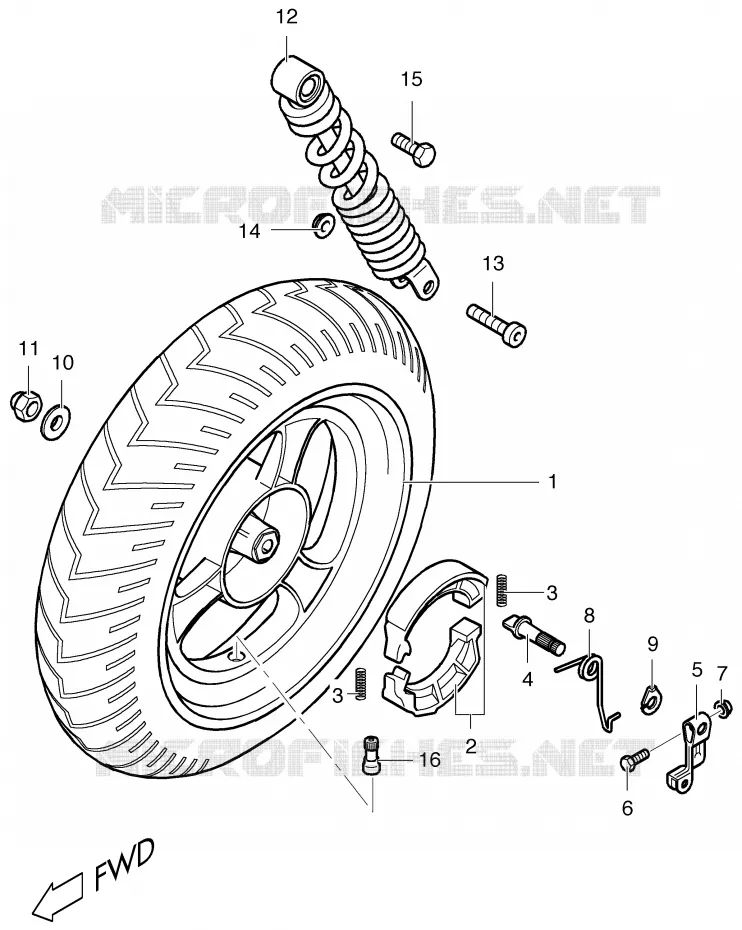 ACHTERWIEL Suzuki SCOOTER 50 ESTILETE 2000  UF50ZY
