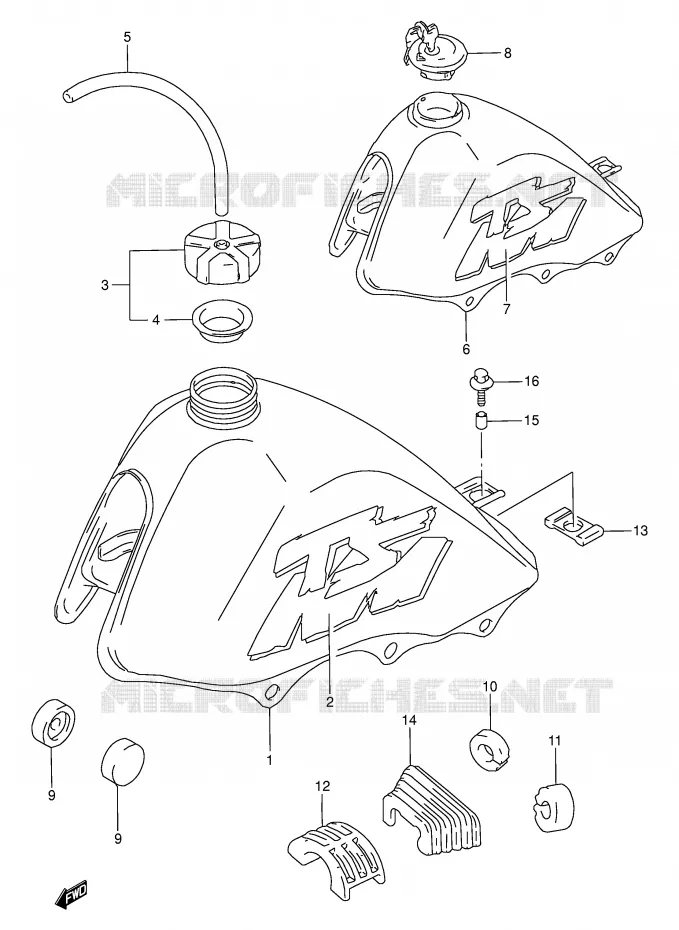 BENZINETANK (MODELE P/S) Suzuki MOTO 50 TS-W 1995  TS50WS(E6)