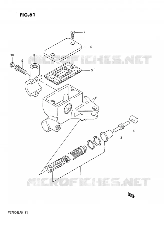CLUTCH HOOFDREMCILINDER (VS750GLFG/GLFH/GLEFH) Suzuki MOTO 750 INTRUDER 1986  VS750GLFG(E1)