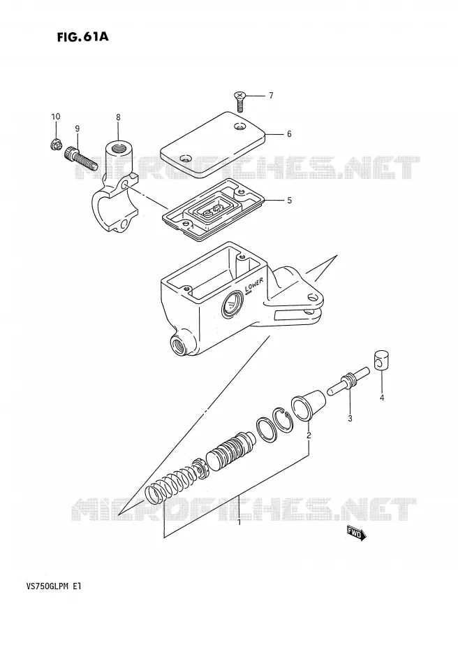 CLUTCH HOOFDREMCILINDER (VS750GLFJ/GLFK/GLFL/GLFM) Suzuki MOTO 750 INTRUDER 1988  VS750GLFJ(E1)