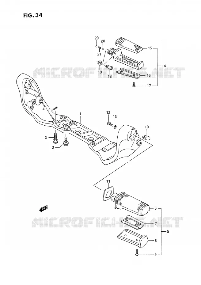 FOOTREST Suzuki MOTO 1400 INTRUDER 1992  VS1400GLPN(E2)