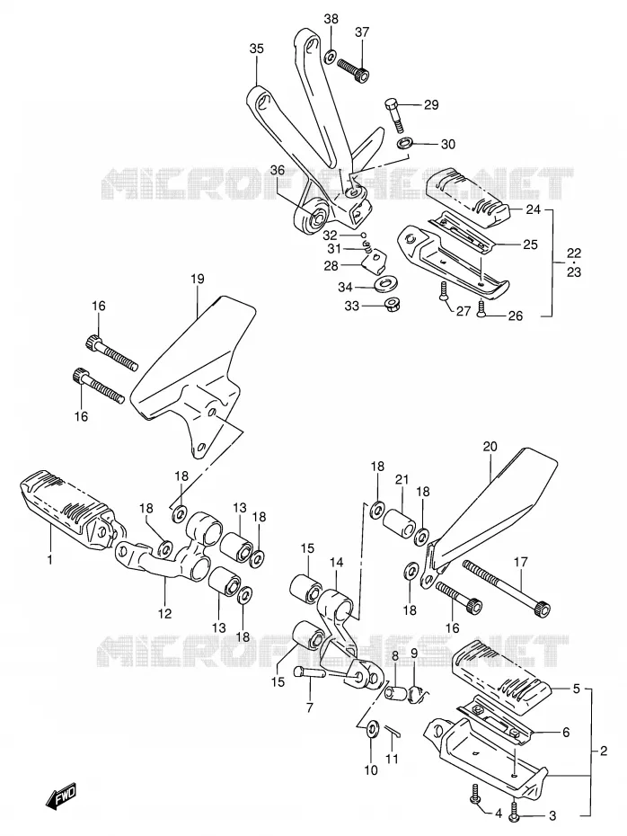 FOOTREST Suzuki MOTO 800 VX 1992  VX800N(E4)