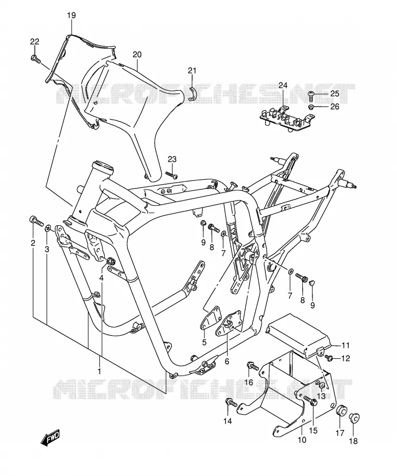 FRAME (MODEL K5/K6/K7/K8) Suzuki MOTO 1400 INTRUDER 2004  VS1400GLPK4(E3/E28)