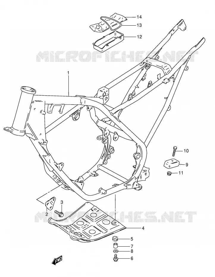 FRAME (MODELE H/J/M/R) Suzuki MOTO 50 TS-X 1986  TS50XKG(E1)