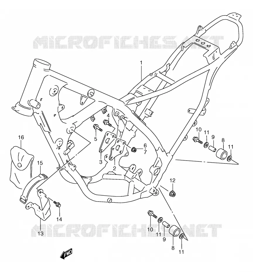 FRAME (MODELE K/L/M/N/P) Suzuki MOTO 125 TS-R 1990  TS125RL(E2)