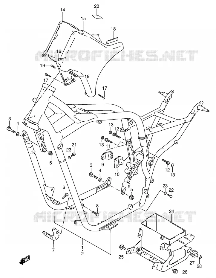 FRAME (MODELE N/P/R/S/T) Suzuki MOTO 800 INTRUDER 1992  VS800GLN(E2)