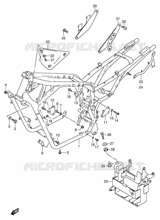 FRAME (MODELE R/T) Suzuki MOTO 800 VX 1993  VX800UP(E4)