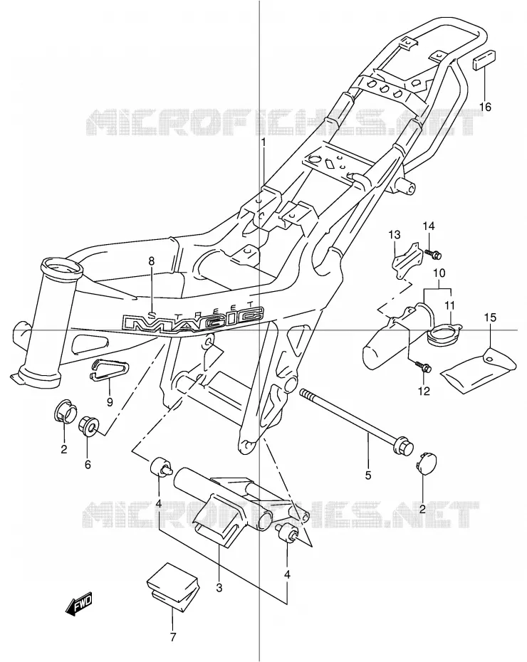 FRAME (MODELE Y) Suzuki MOTO 50 STREET-MAGIC 2000  TR50SY(E2)