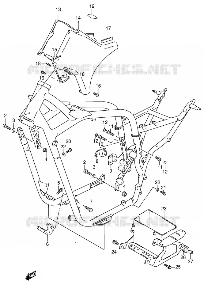FRAME (MODELE Y) Suzuki MOTO 800 INTRUDER 1999  VS800GLX(E2)