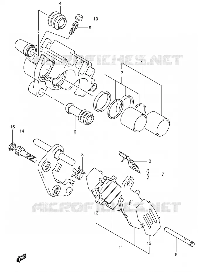 FRONT CALIPER (MODELE K2/K3/K4) Suzuki MOTO 1500 INTRUDER 2004  VL1500K4(E2)