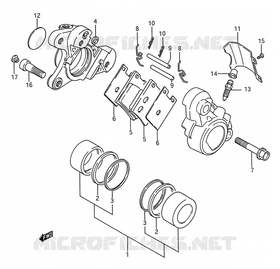 FRONT CALIPER Suzuki MOTO 1400 INTRUDER 1995  VS1400GLFS(E28)