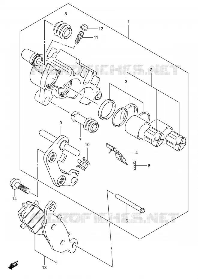 FRONT CALIPER Suzuki MOTO 800 VOLUSIA 2003  VL800ZK3(E2)
