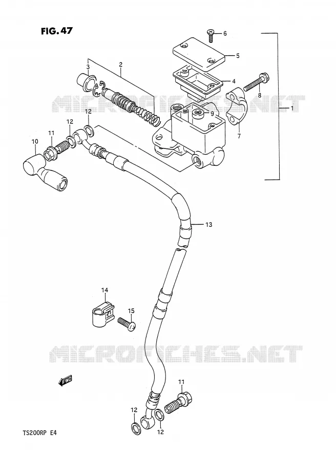 FRONT HOOFDREMCILINDER (E24) Suzuki MOTO 200 TS-R 1993  TS200RP(E4)