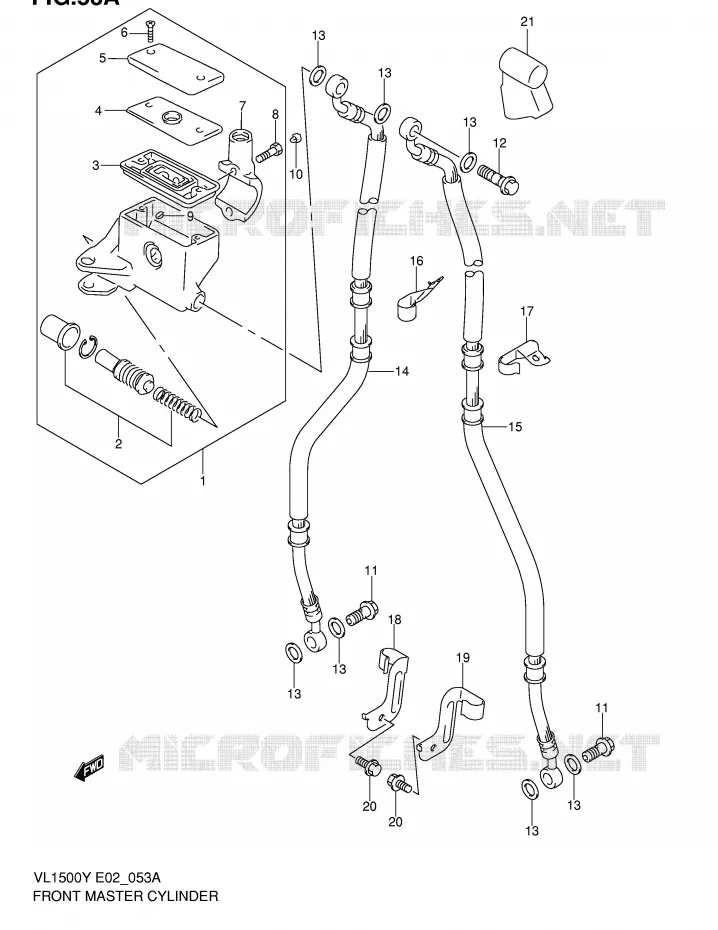 FRONT HOOFDREMCILINDER (MODELE K2/K3/K4) Suzuki MOTO 1500 INTRUDER 2001  VL1500K1(E2)