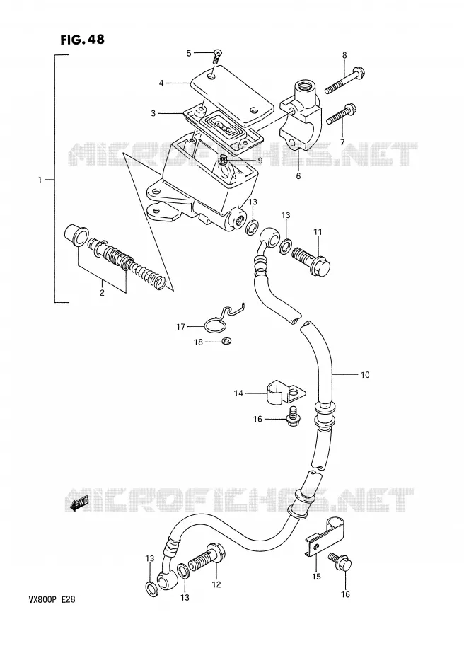 FRONT HOOFDREMCILINDER (MODELE L/M/N) Suzuki MOTO 800 VX 1990  VX800L(E28)