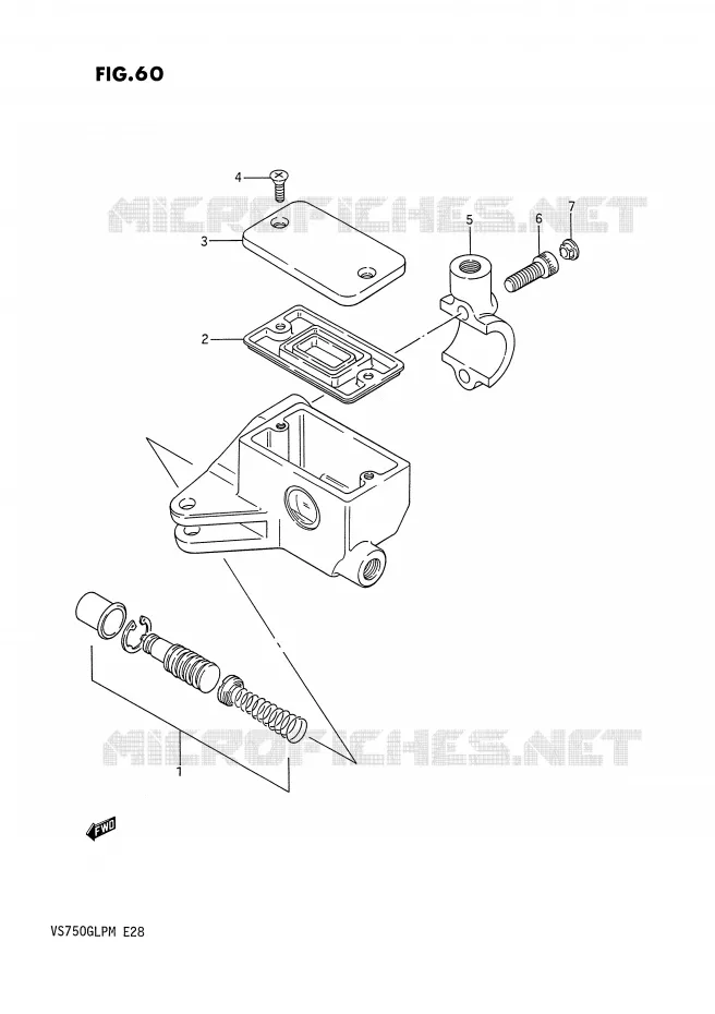 FRONT HOOFDREMCILINDER (VS750GLPG/GLEPG/GLPH/GLEPH) Suzuki MOTO 750 INTRUDER 1989  VS750GLPK(E28)