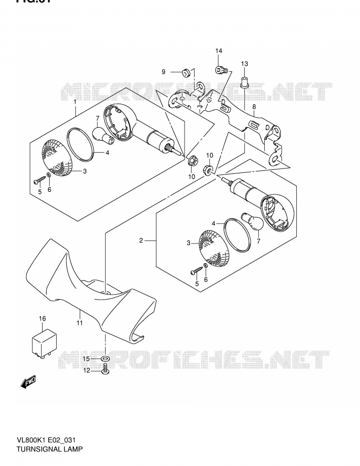 FRONT INDICATOREN (MODELE K1/K2/K3) Suzuki MOTO 800 VOLUSIA 2002  VL800K2(E2)