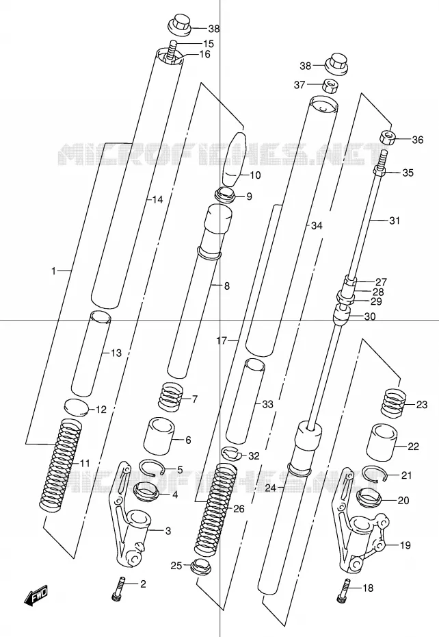 FRONT SCHOKDEMPER Suzuki MOTO 50 STREET-MAGIC 1999  TR50SX(E2)