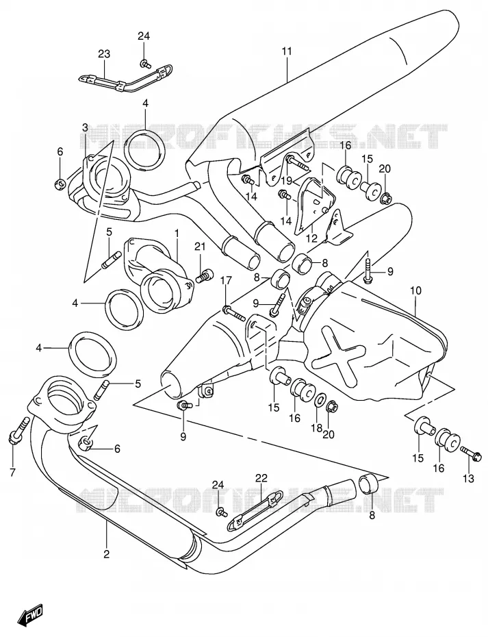 GELUIDDEMPER (MODELE K1/K2/K3/K4) Suzuki MOTO 1500 INTRUDER 2002  VL1500K2(E2)